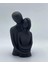 Leptomeriya LPTOA05 Beton El Yapımı Özel Tasarım Sarılan Sevgililer Biblo, Siyah, 22 cm x 8.5 cm 1