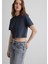 Antrasit Crop Basic Tişört 1613072-70763 1