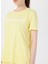 D4SL-TST3053 Sarı Bisiklet Yaka Standart Düz Kadın T-Shirt 4