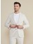 Slim Fit Bej Erkek Çizgili Ceket BBSS25MBL010 2