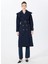 Lacivert Kadın Trençkot Masculıne Trench 9018 1