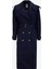 Lacivert Kadın Trençkot Masculıne Trench 9018 3