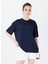 Bisiklet Yaka Lacivert Kadın T-Shirt The Relax Tshırt 4010 1