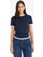 Slim Fit Dar Kesim Bisiklet Yaka Ribana Kısa Kollu Tişört F3504AX25SM 3