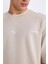 Loose Fit Bisiklet Yaka Baskılı Kısa Kollu Ağır Kumaş Tişört E0575AX25SM 5
