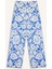 Wide Leg Çift Cepli Yüksek Bel Geniş Paça Desenli Vual Palazzo Pantolon F1470AX25SM 1