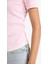 Slim Fit Dar Kesim Bisiklet Yaka Basic Düz Ribana Kısa Kollu Pembe Tişört F3504AX25SM 4