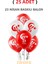 ( 25 Adet ) 23 Nisan Baskılı Lateks Balon Kırmızı Beyaz 1