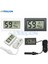 Tel Beyaz 2 M Mini Dijital LCD Kapalı Uygun Sıcaklık Sensörü Nem Ölçer Termometre Higrometre Ölçer 50 ~ 110 Derece (Yurt Dışından) 2