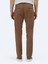 Açık Kahve Düz Dokuma Regular Fit Casual Pamuk Karışımlı Pantolon 4