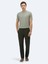Haki Düz Dokuma Regular Fit Casual Pamuk Karışımlı Pantolon 1