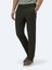 Haki Düz Dokuma Regular Fit Casual Pamuk Karışımlı Pantolon 3
