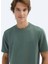 Açık Yeşil Düz Bisiklet Yaka T-Shirt 3