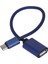 USB Otg Type C To Adapter Hızlı Şarj Type-C Şarj Cihazı Naylon Örgülü Veri Kablosu Dönüştürücü - Mavi (Yurt Dışından) 4