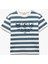 Baskılı Pamuklu Kısa Kollu Çizgili Tişört 1