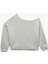 Scuba Kumaş Uzun Kollu Asimetrik Yaka Omuzu Açık Sweatshirt 2