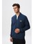 Erkek Slim Fit Scuba Su Geçirmeyen Kumaş Basic Kol Cepli Tam Fermuar Kolej Yaka Sweatshirt K28324988301 4