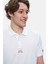 Quınton Beyaz Polo Yaka Nakışlı Standard Fit Erkek Tshirt 2