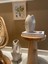Seramik Bej 2 Li Kırışık Vazo Seti Stoneware (Muadil Marka) 3