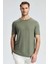 Saf Keten Haki Bisiklet Yaka T-Shirt 1