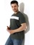 Erkek Iki Renk Parçalı Bisiklet Yaka T-Shirt - Pamuklu Tişört 2