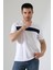 Erkek Iki Renk Parçalı Bisiklet Yaka T-Shirt - Pamuklu Tişört 3