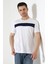 Erkek Iki Renk Parçalı Bisiklet Yaka T-Shirt - Pamuklu Tişört 5