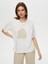Önü Yaprak File Nakışlı Yuvarlak Yaka Pamuklu T-Shirt S25TSH080 2