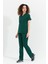 Happiness Spaniard - Likralı Doktor Hemşire Forma Takımı Scrubs Üniforma Cerrahi Takım (Kadın), Koyu Yeşil 3