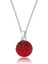 Gümüş Kırmızı Kristal Taşlı Bayan Kolye 1