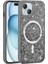 iPhone 14 Kılıf Pırlanta Tasarımlı M-Safe Şarj Özellikli Mozaik Silikon Kılıf 2