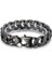 23CM Tarzı KB150675-KJX Siyah Kalen Punk Bağlantı Zinciri Bilezik Erkek Paslanmaz Çelik Gizemli Sembol Charm Pulseira Masculina Ağır Kalın Kolluk Takı (Yurt Dışından) 1