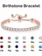 Altın Rengi Kadınlar Için Ayarlanabilir Doğum Taşı Tenis Bileziği Renkli Zirkon Şans Düğün Damat Hediye Çift Moissanite Bilezik Mücevher (Yurt Dışından) 5