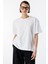 Kadın %100 Organik Pamuk Relaxed Fit Yırtmaçlı Yuvarlak Yaka T-Shirt Yırtmaçlı-T-Shırt 1