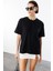 Kadın %100 Organik Pamuk Relaxed Fit Yırtmaçlı Yuvarlak Yaka T-Shirt Yırtmaçlı-T-Shırt 3