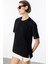 Kadın %100 Organik Pamuk Relaxed Fit Yırtmaçlı Yuvarlak Yaka T-Shirt Yırtmaçlı-T-Shırt 5