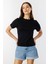 Kadın T-Shirt Kısa Kollu Organik Pamuklu Bisiklet Yaka Crop T-Shirt Kadın-T-Shırt 1