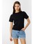 Kadın T-Shirt Kısa Kollu Organik Pamuklu Bisiklet Yaka Crop T-Shirt Kadın-T-Shırt 2