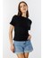 Kadın T-Shirt Kısa Kollu Organik Pamuklu Bisiklet Yaka Crop T-Shirt Kadın-T-Shırt 3
