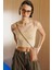 Kadın Scuba Kumaş Ip Askılı Crop Top Crop-Atlet 1