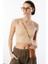 Kadın Scuba Kumaş Ip Askılı Crop Top Crop-Atlet 4