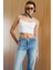 Kadın Scuba Kumaş Ip Askılı Crop Top Crop-Atlet 4