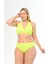 Aquaviva Kadın Neon Yeşil Büyük Beden Boyundan Bağlı Üçgen Elena Bikini Takımı 2