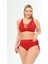 Aquaviva Kadın Kırmızı Büyük Beden Venezıa Çapraz Ipli Dekolte Bikini Takımı 1