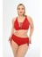 Aquaviva Kadın Kırmızı Büyük Beden Venezıa Çapraz Ipli Dekolte Bikini Takımı 3