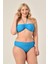 Aquaviva Kadın Büyük Beden Mavi Straplez Boyundan Bağlı Bikini Takımı 3