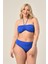 Aquaviva Kadın Büyük Beden Saks Straplez Boyundan Bağlı Bikini Takımı 2