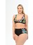 Aquaviva Kadın Siyah Rüzgar Gülü Desen Büyük Beden Yüksek Bel Kelebek Bikini Takımı 3