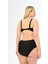 Aquaviva Kadın Siyah Rüzgar Gülü Desen Büyük Beden Yüksek Bel Kelebek Bikini Takımı 4