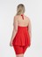 Kadın Büyük Beden Kırmızı Mabel Boyundan Bağlı Taytlı Tankini 4